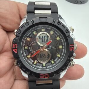 Daniel Steiger Men's Watch Hybrid Chronograph Dial on Black & Silver Linked Band